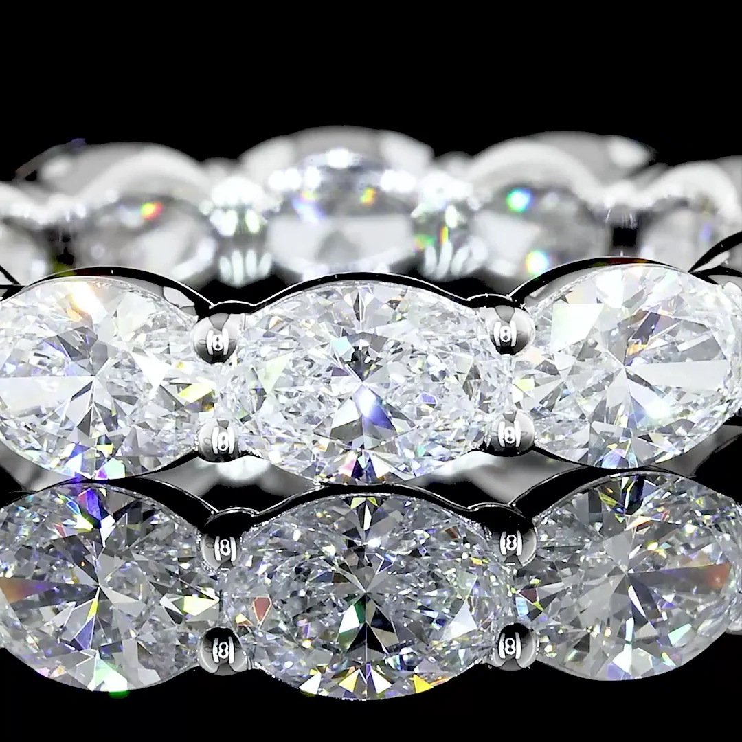 3.65 Cts 14k White Gold Oval Shape Eternity Band Eternity Band - Image 2