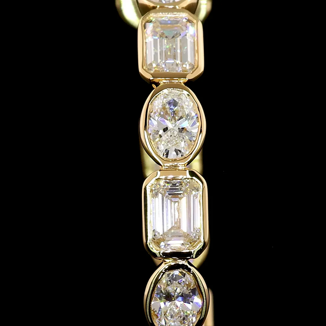 3.85 Cts 14k Yellow Gold Mix Shape C Hoops Earring - Image 3