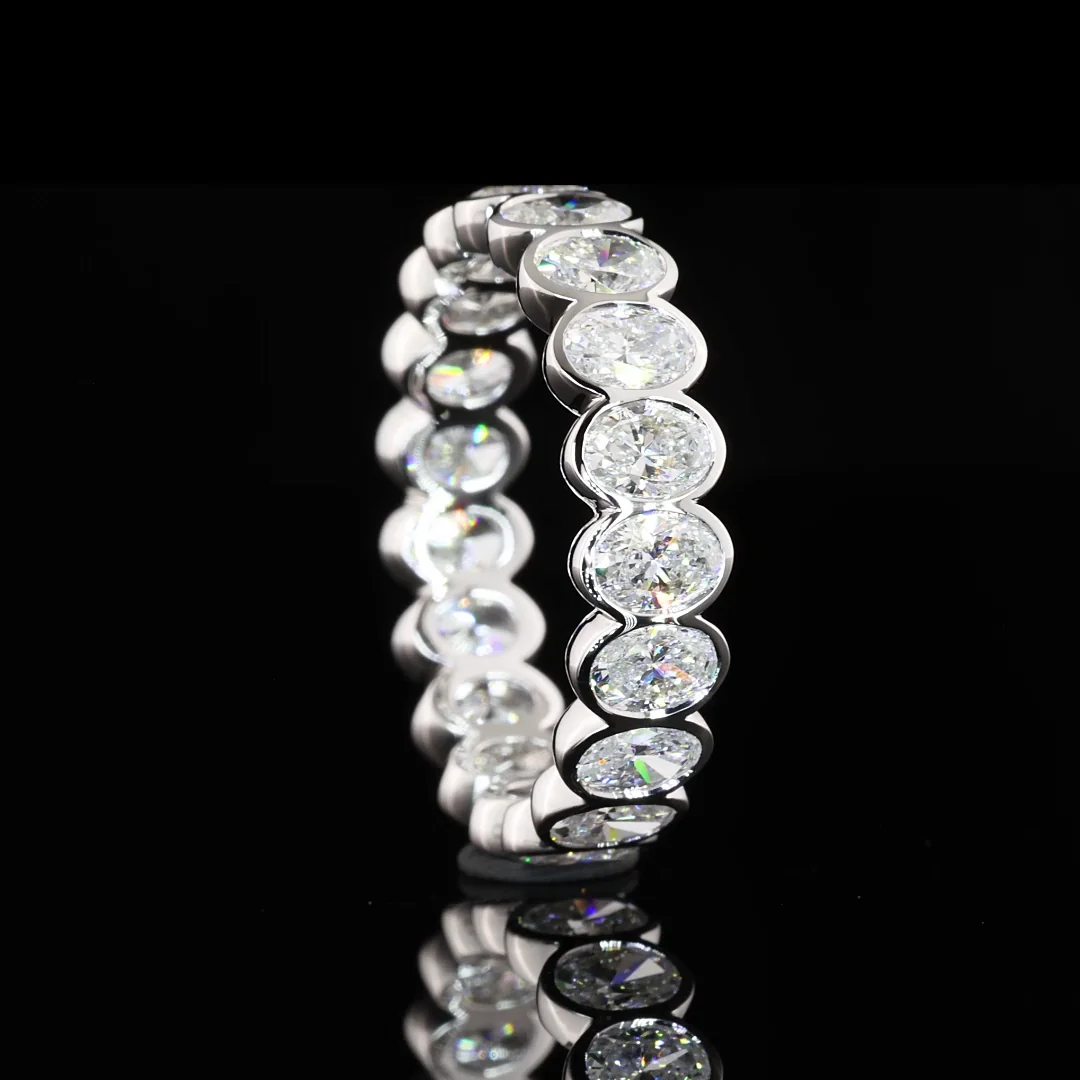 2.93 Cts 14k White Gold Oval Shape Eternity Band Eternity Band - Image 3