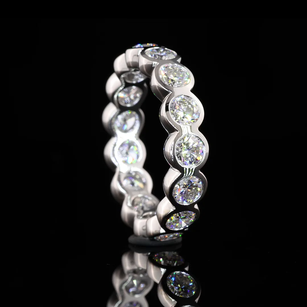 3 Cts 14k White Gold Round Shape Eternity Band Eternity Band - Image 3