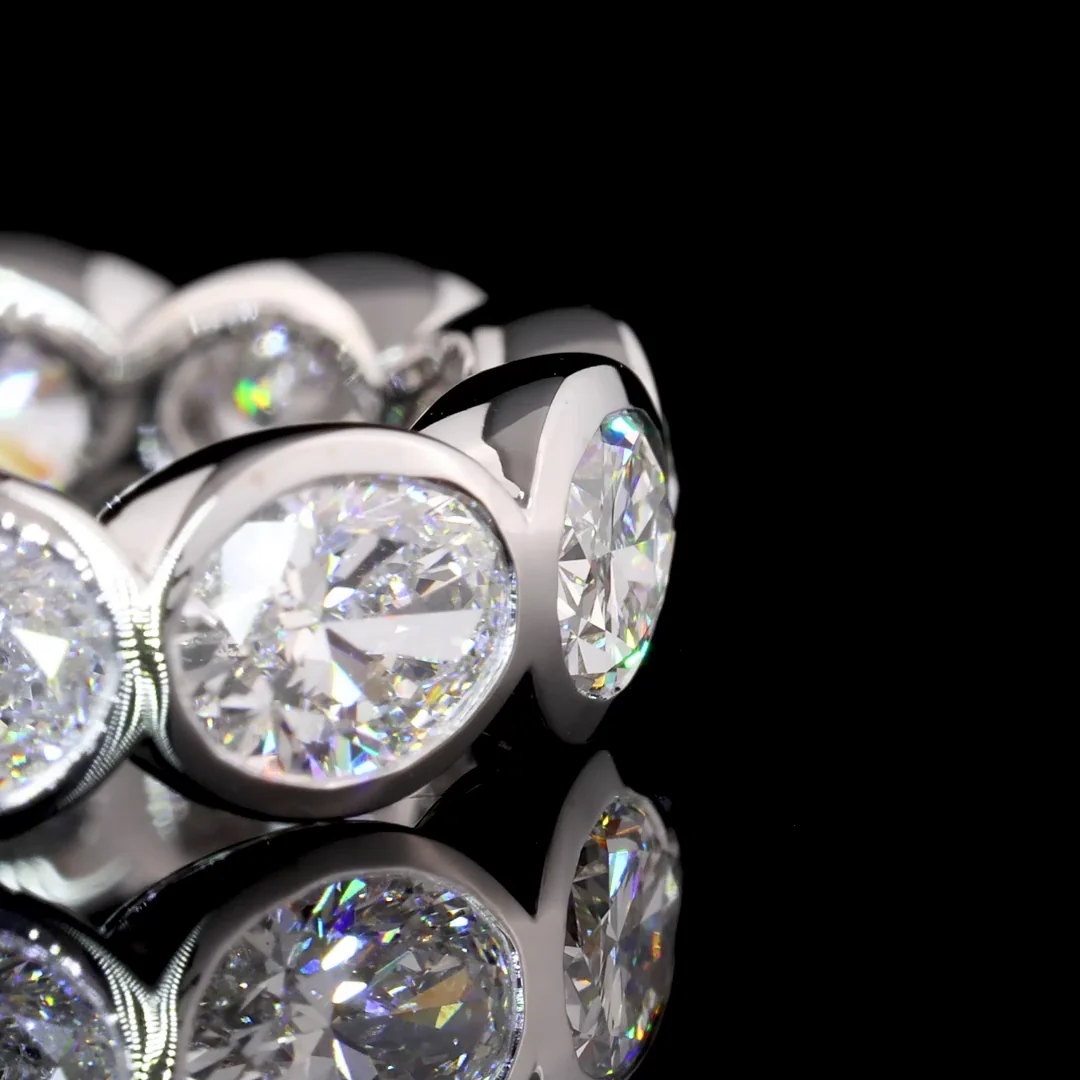 4.02 Cts 14k White Gold Oval Shape Eternity Band Eternity Band - Image 2