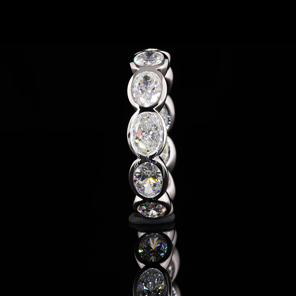 4.02 Cts 14k White Gold Oval Shape Eternity Band Eternity Band - Image 4