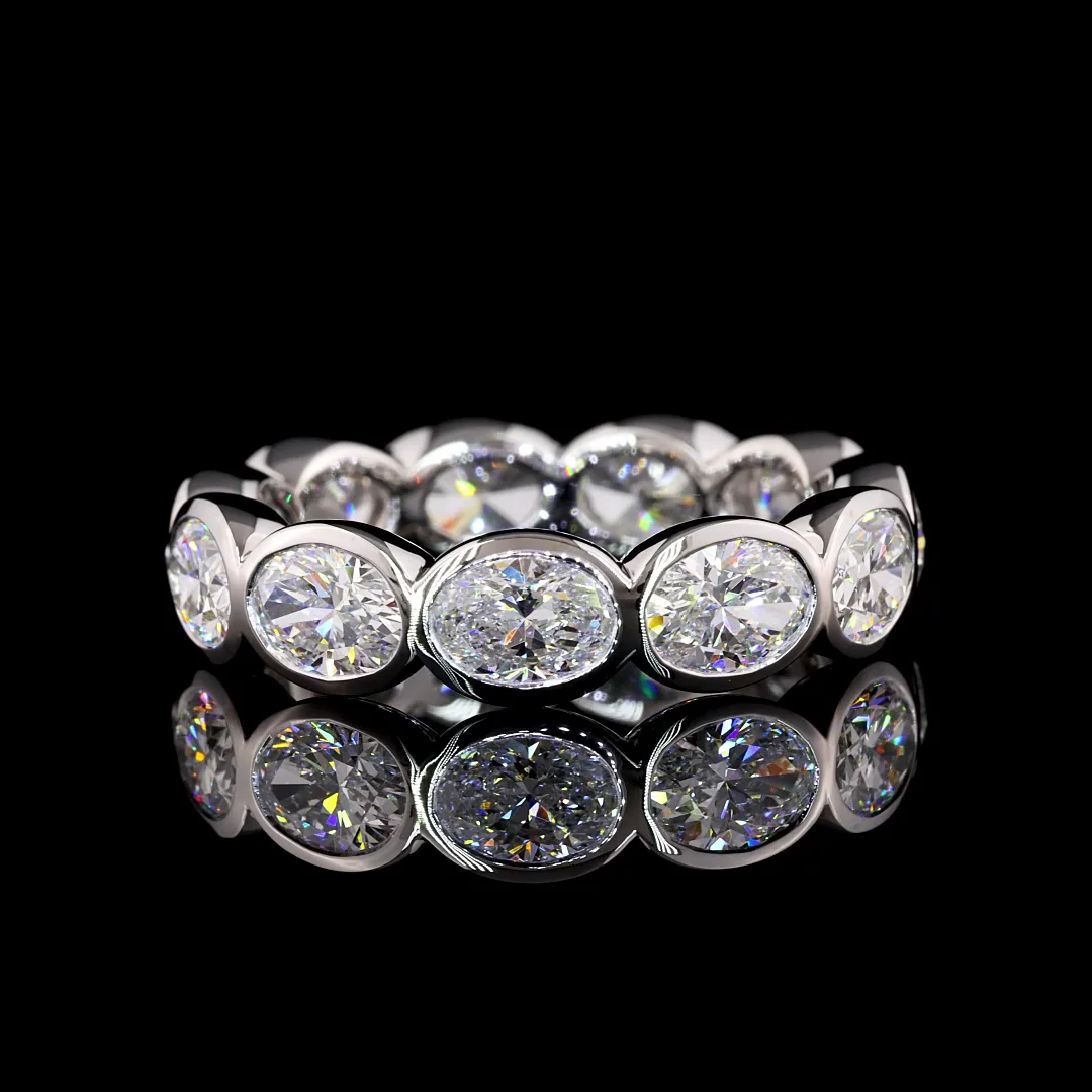 4.02 Cts 14k White Gold Oval Shape Eternity Band Eternity Band - Video