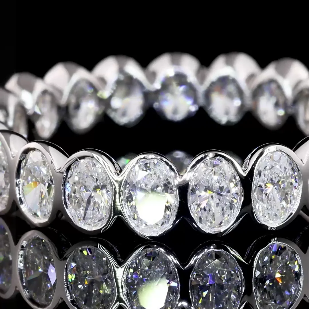 1.88 Cts 14k White Gold Oval Shape Eternity Band Eternity Band - Image 3