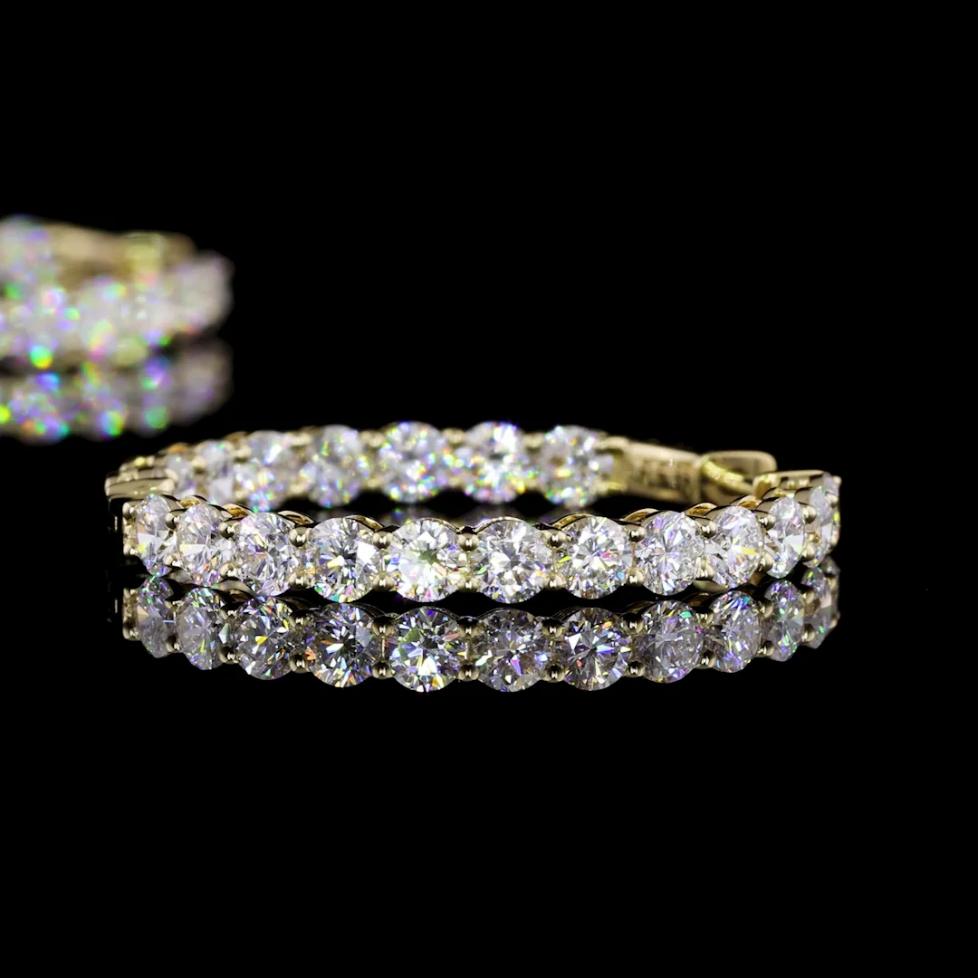 4.26 Cts 14k Yellow Gold Round Shape Hoops Earring - Image 4