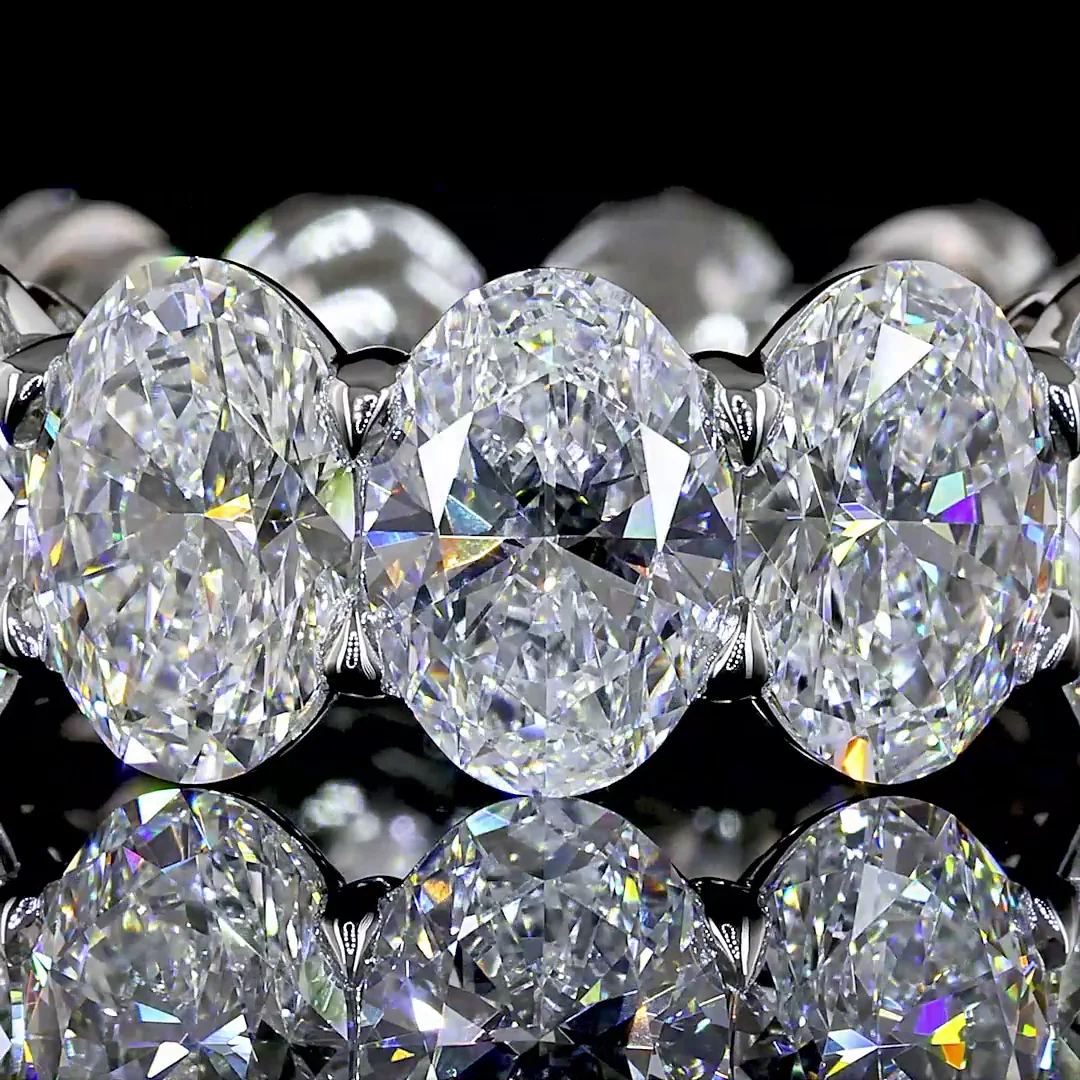 7.53 Cts Platinum Oval Shape Eternity Band Eternity Band - Image 3