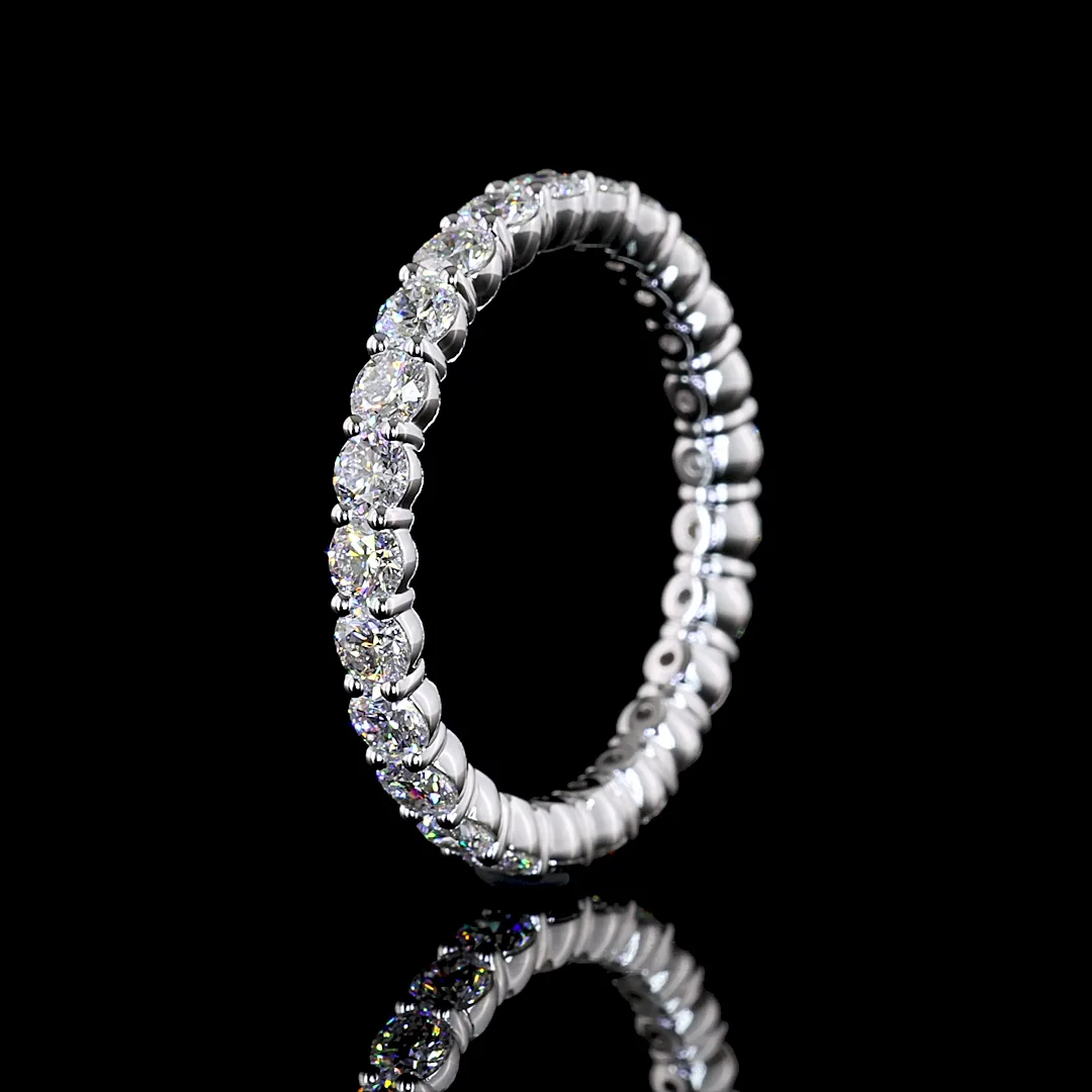 1.85 Cts 18k White Gold Round Shape Eternity Band Eternity Band - Image 4