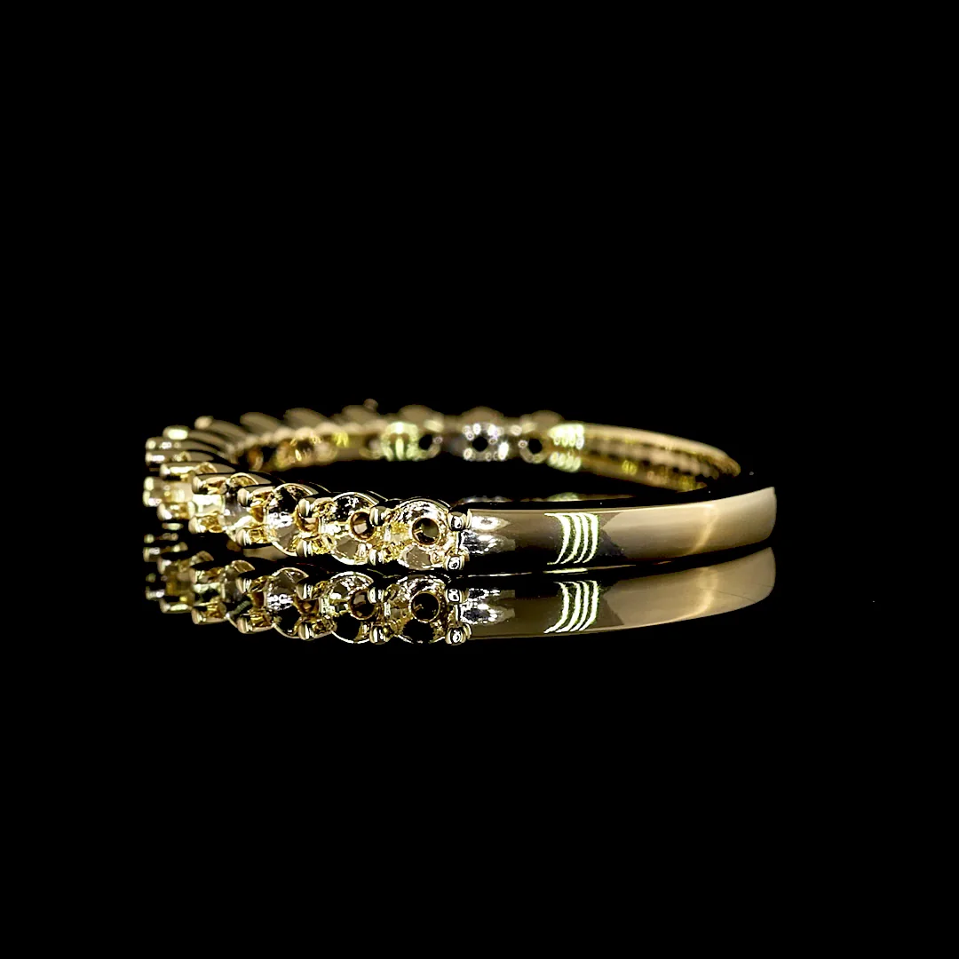 0 Cts 14k Yellow Gold Shape Half Eternity Eternity Band - Image 2