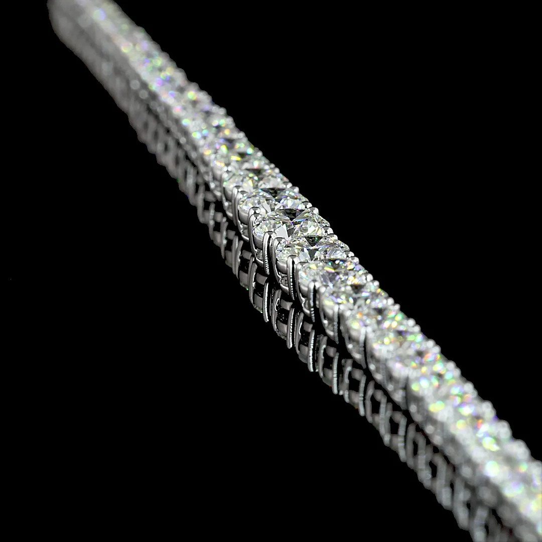 7.15 Cts 14k White Gold Round Shape Riviera Necklace - Image 2