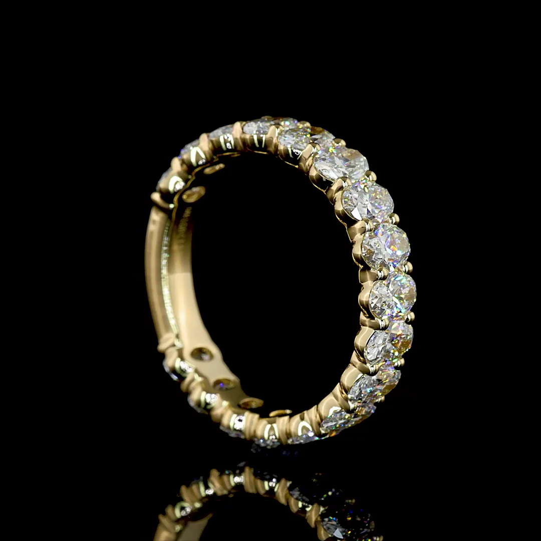 2.35 Cts 14k Yellow Gold Oval Shape 3/4 Band Eternity Band - Image 2