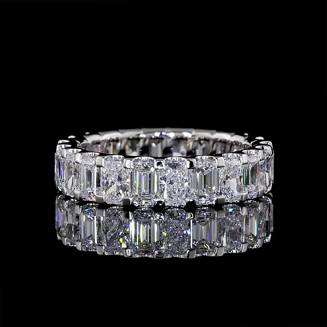 3.69 Cts 14k White Gold Mix Shape Eternity Band Eternity Band - Video