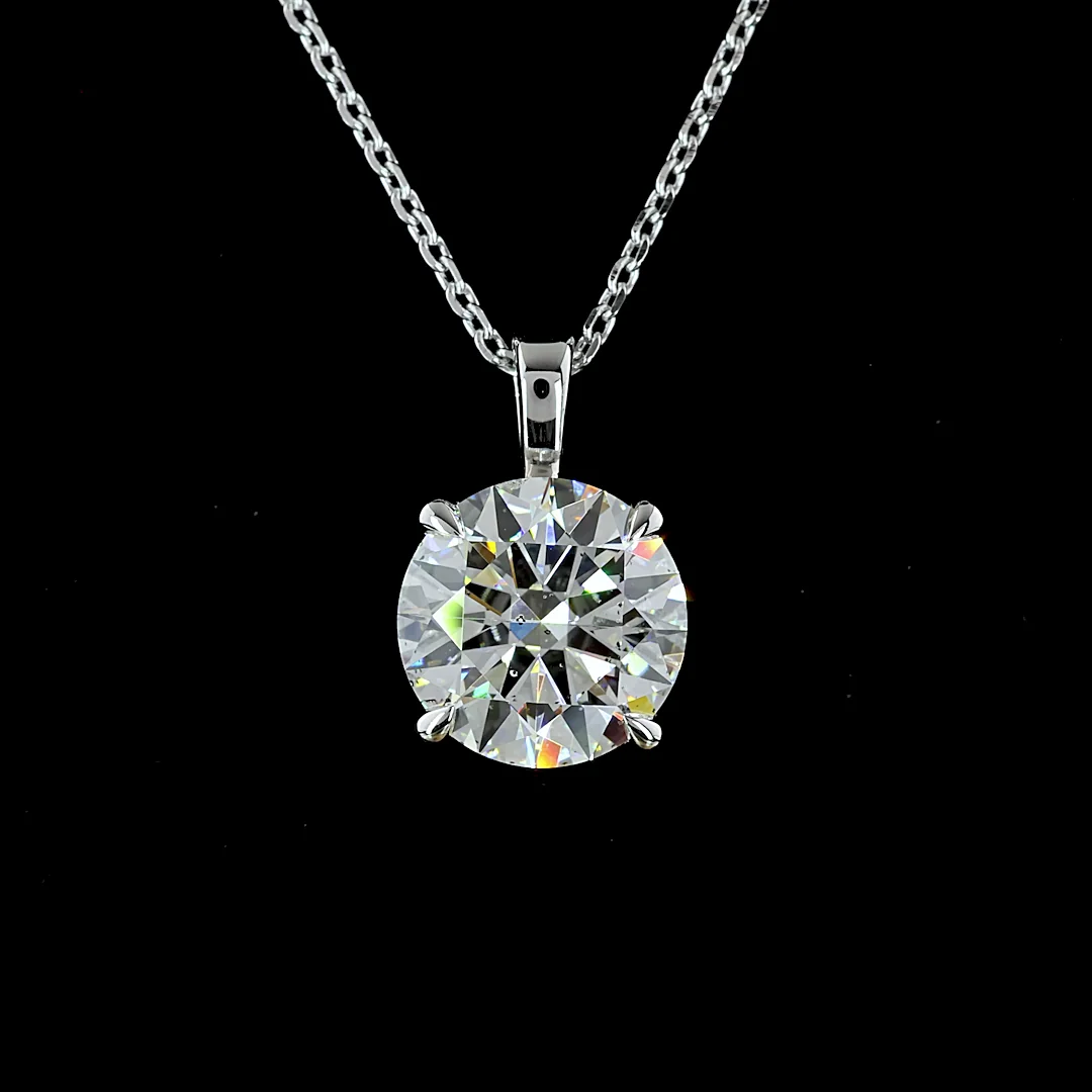 2.67 Cts 14k White Gold Round Shape Solitaire Pendant - Image 3