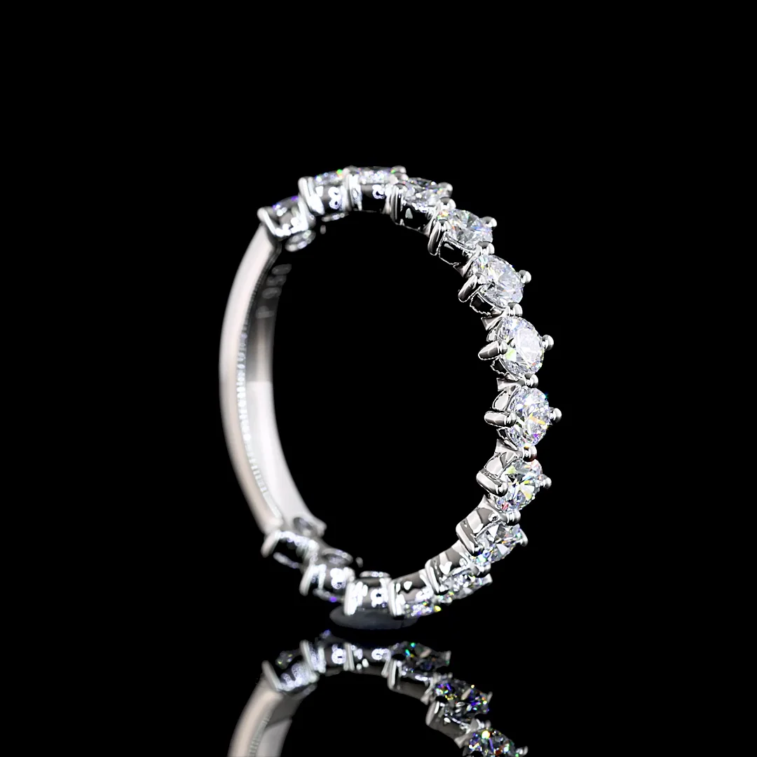 1.2 Cts Platinum Round Shape 3/4 Band Eternity Band - Image 2