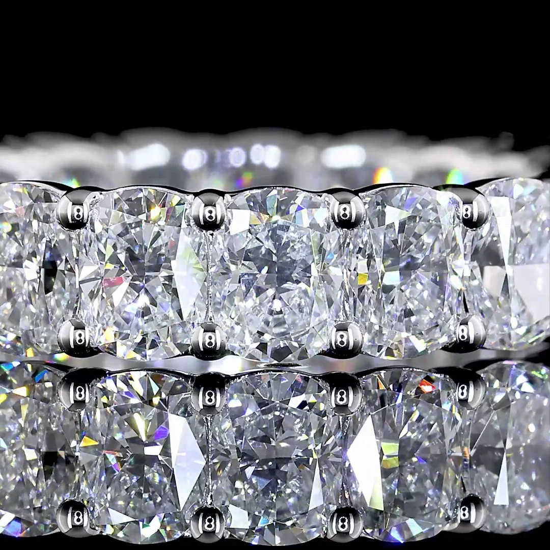 3.72 Cts 14k White Gold Cushion Brilliant Shape Eternity Band Eternity Band - Image 3