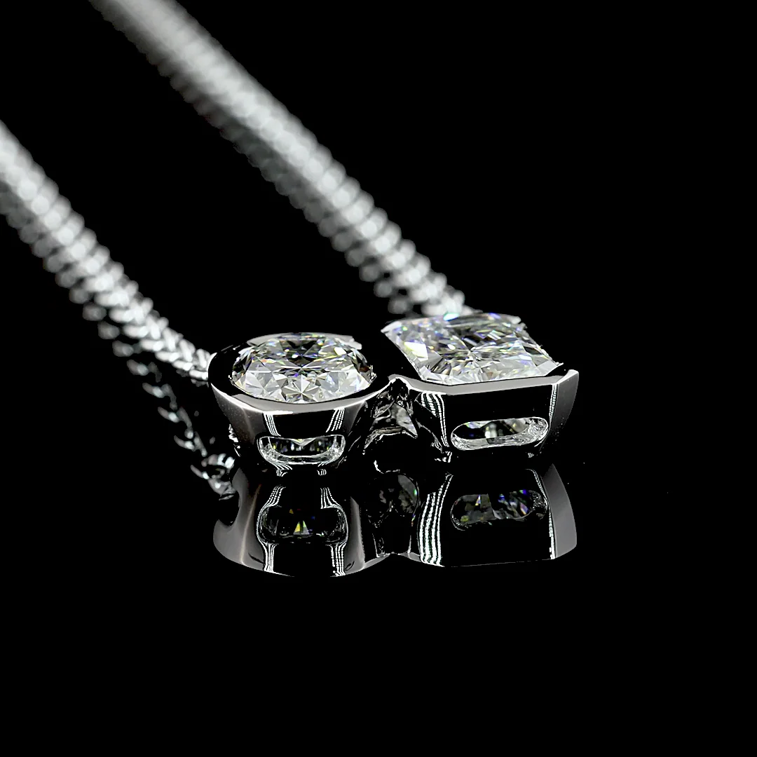 2.26 Cts 14k White Gold Mix Shape Pendant Pendant - Image 2