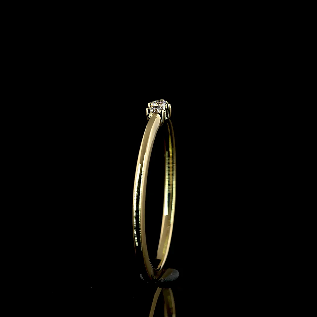 0.07 Cts 14k Yellow Gold Round Shape Solitaire Ring - Image 4