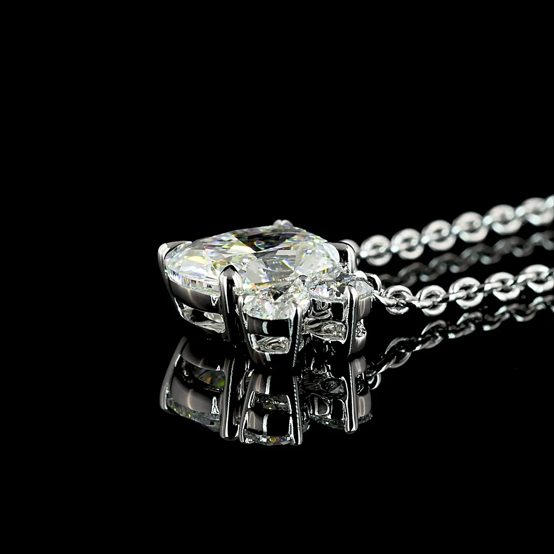 2.18 Cts 14k White Gold Mix Shape Pendant Pendant - Image 4