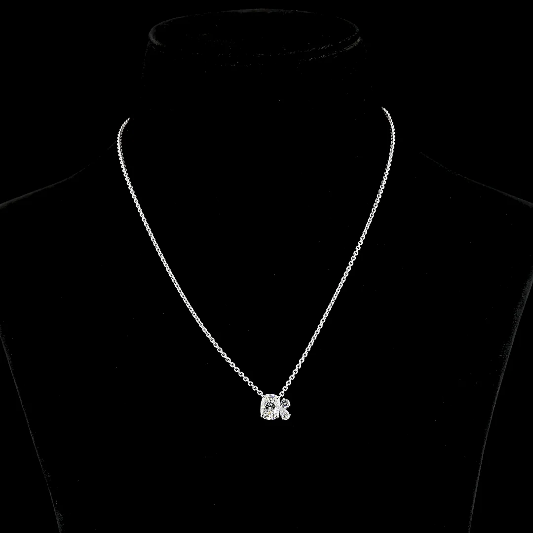 2.18 Cts 14k White Gold Mix Shape Pendant Pendant - Video