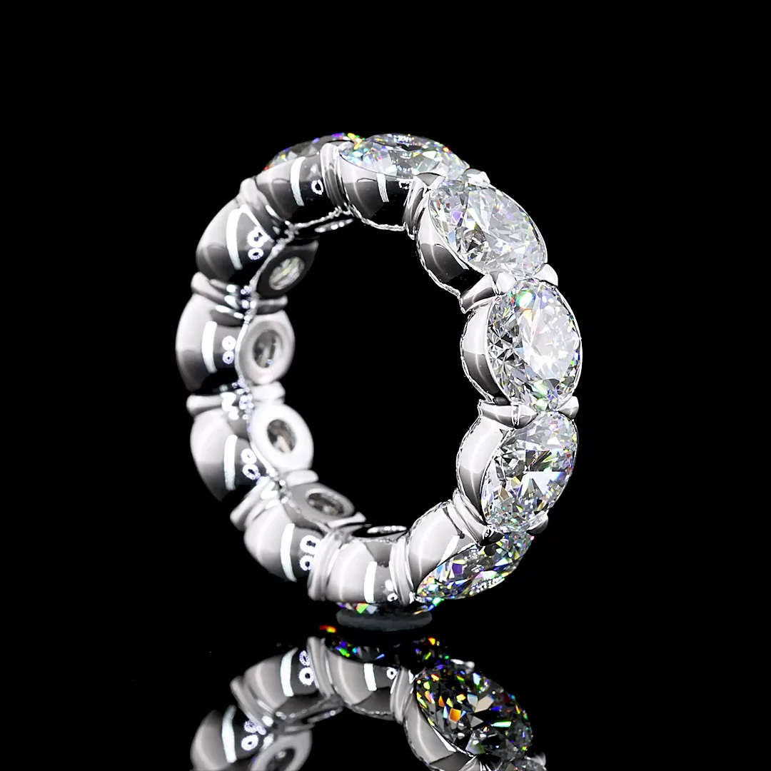 11.29 Cts 14k White Gold Round Shape Eternity Band Eternity Band - Image 2