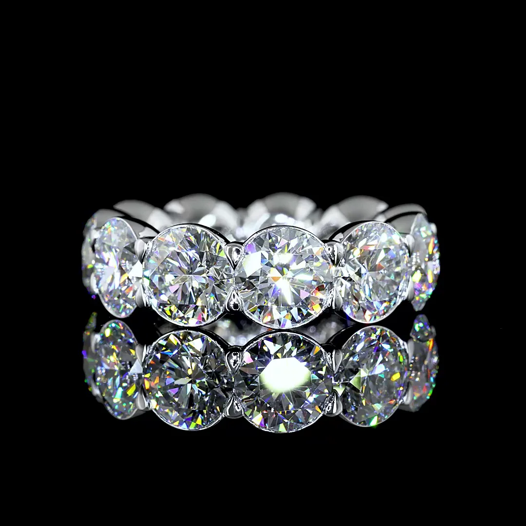 11.29 Cts 14k White Gold Round Shape Eternity Band Eternity Band - Video