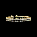 4.96 Cts 14k Yellow Gold Round Shape Station Line Tennis Bracelet - Video