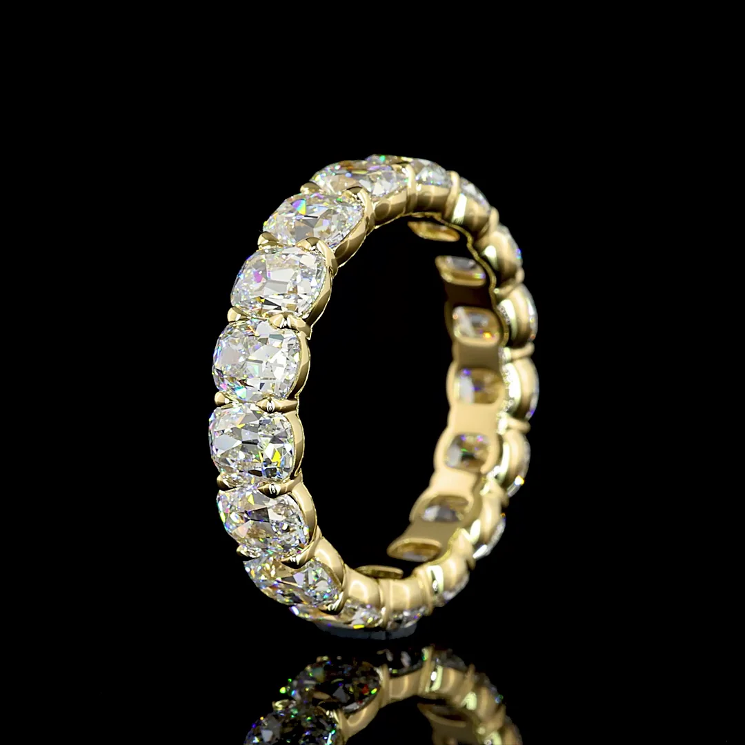 5.7 Cts 14k Yellow Gold Antique Cushion Shape Eternity Band Eternity Band - Image 4