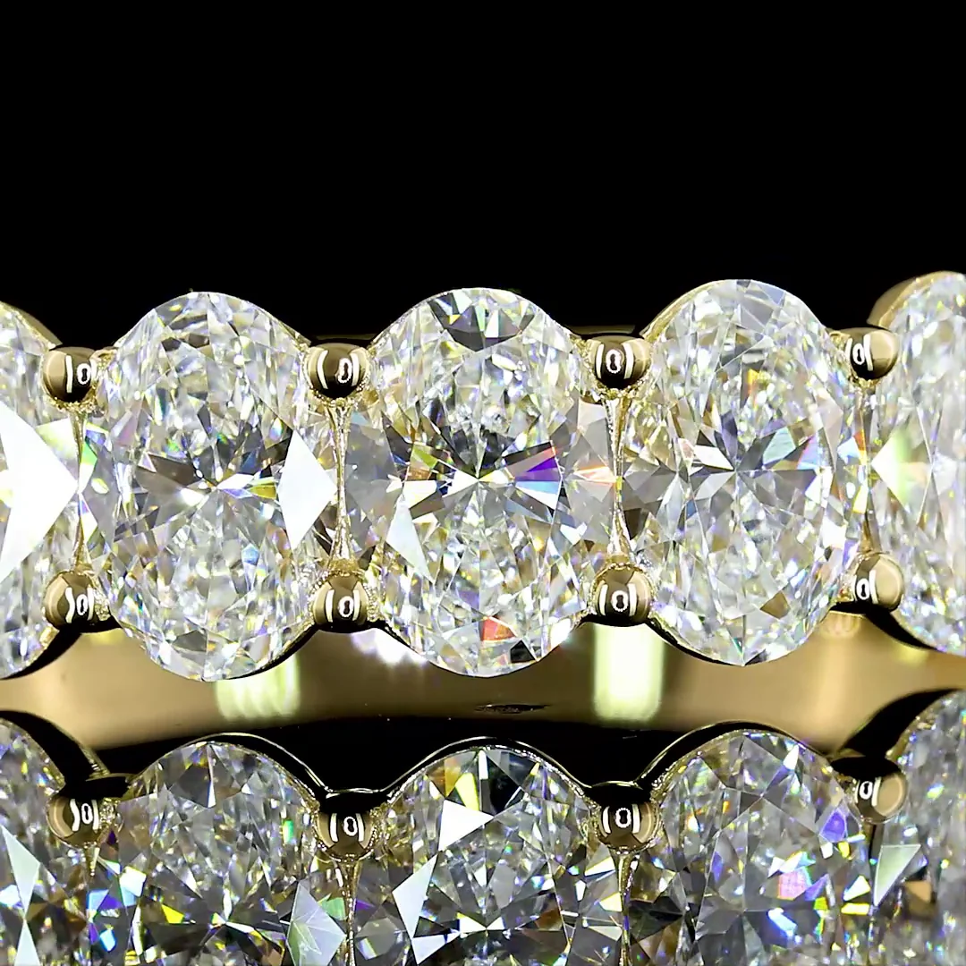 1.96 Cts 14k Yellow Gold Oval Shape 7 Stones Eternity Band - Image 3