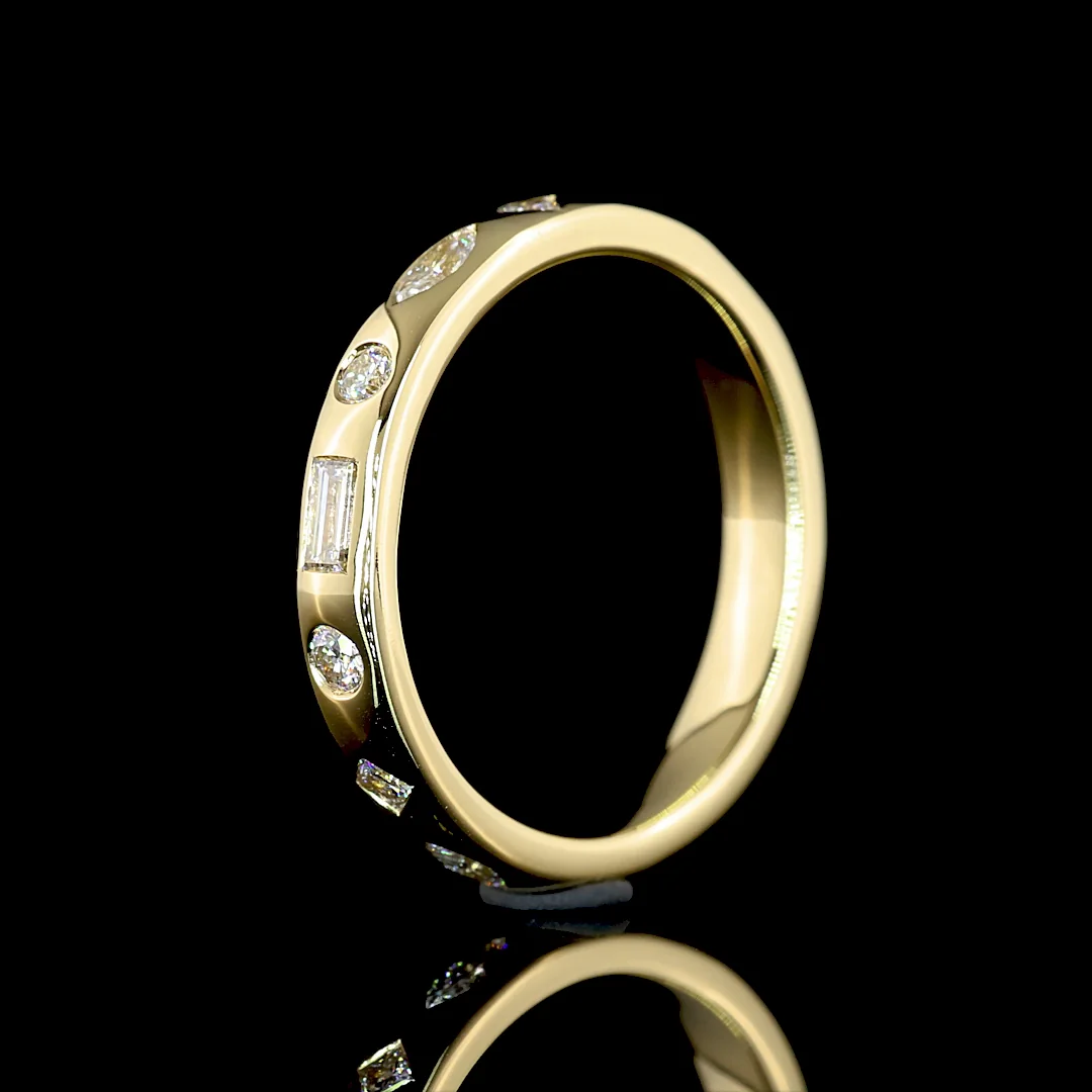 0.75 Cts 14k Yellow Gold Mix Shape Eternity Band Eternity Band - Image 4