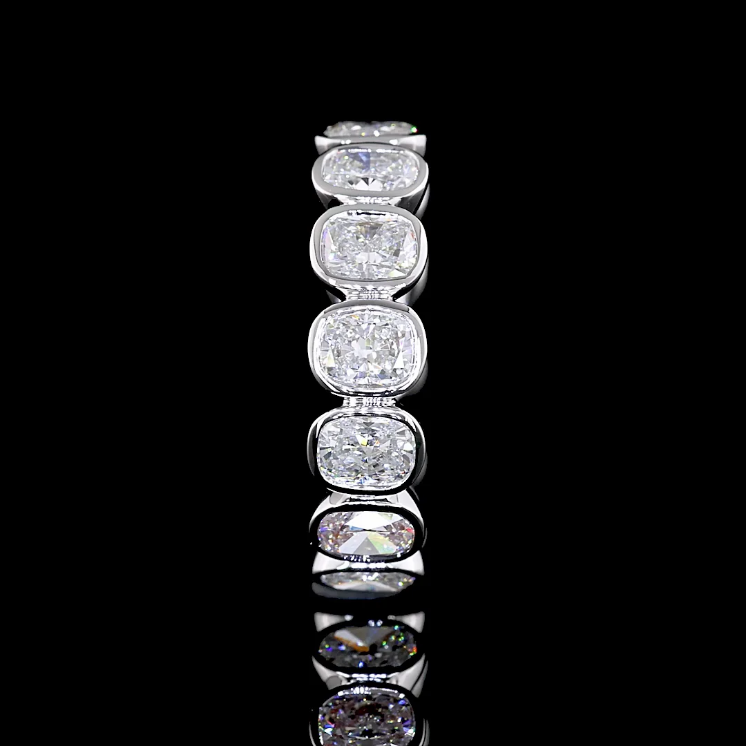 3.78 Cts 14k White Gold Cushion Brilliant Shape Eternity Band Eternity Band - Image 2