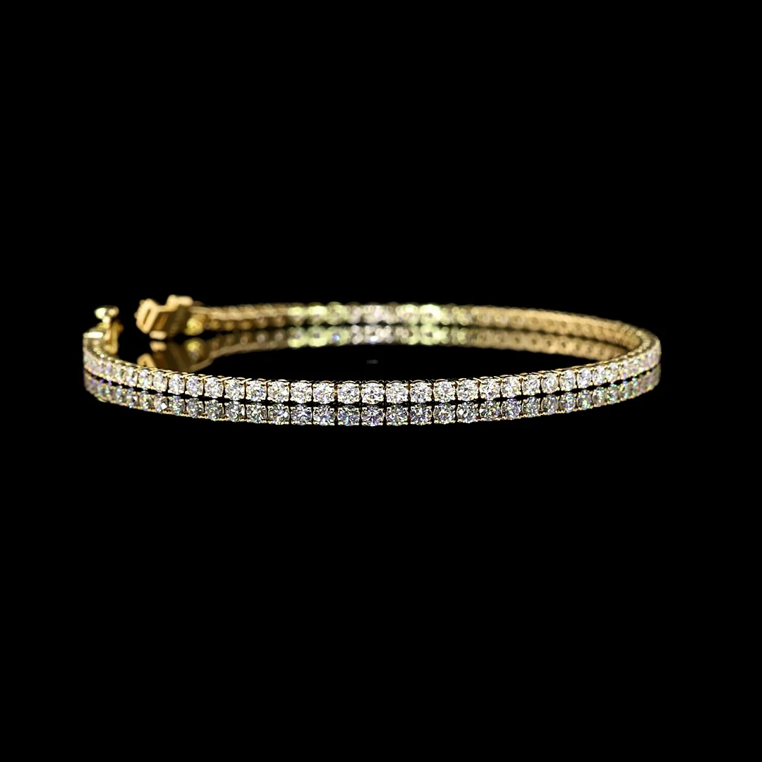 2.74 Cts 14k Yellow Gold Round Shape Tennis Bracelet - Video