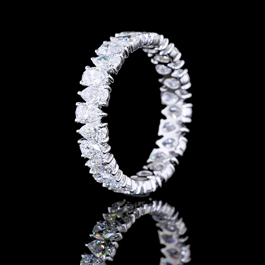 2.62 Cts 14k White Gold Pear Shape Eternity Band Eternity Band - Image 4