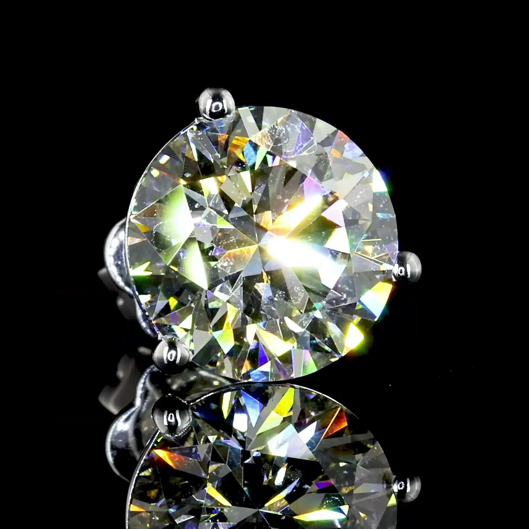 2.86 Cts 14k White Gold Round Shape Martini Earring - Image 2