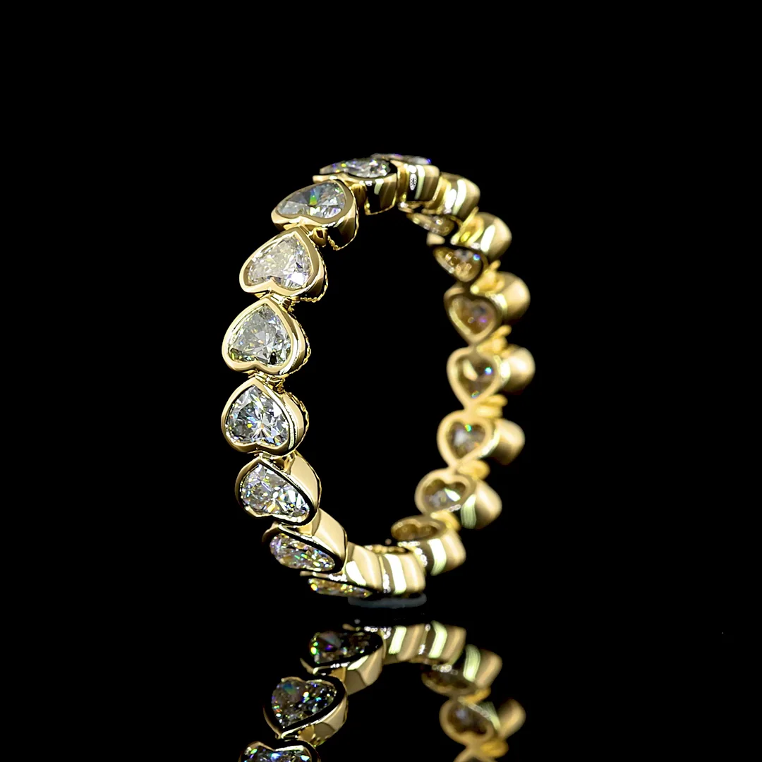 2.44 Cts 14k Yellow Gold Heart Shape Eternity Band Eternity Band - Image 4