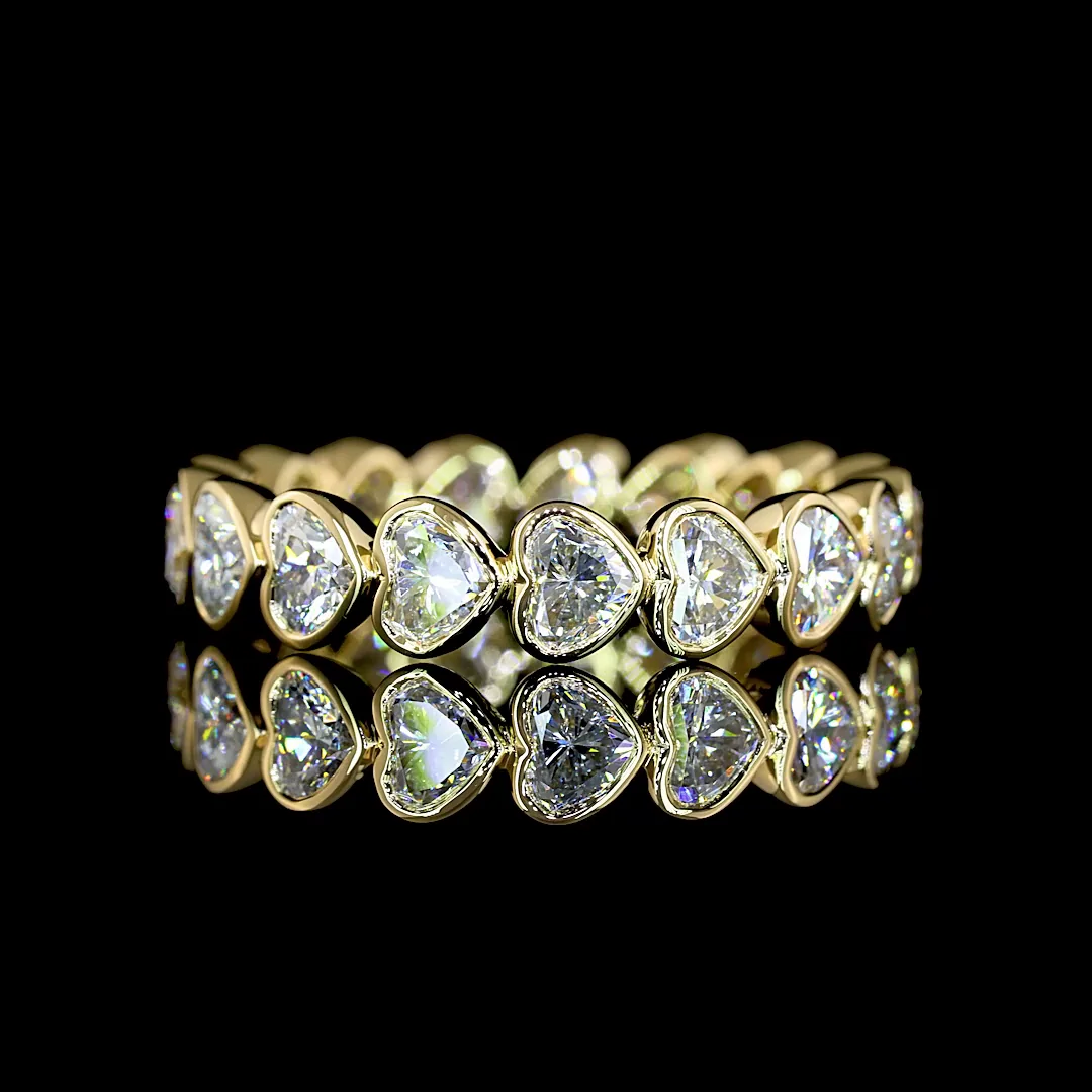 2.44 Cts 14k Yellow Gold Heart Shape Eternity Band Eternity Band - Video