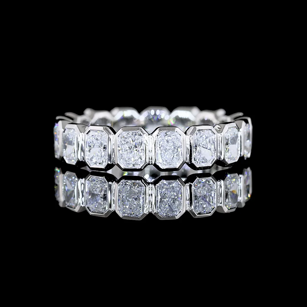1.94 Cts Platinum Radiant Shape Eternity Band Eternity Band - Image 3