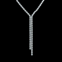 13.89 Cts 14k White Gold Oval Shape Lariat Necklace - Image 3