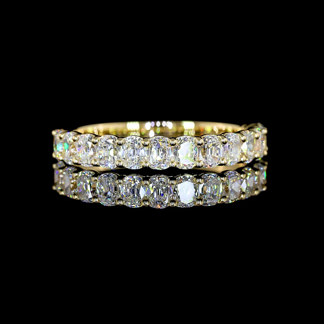 1.21 Cts 14k Yellow Gold Antique Cushion Shape Half Eternity Eternity Band - Video