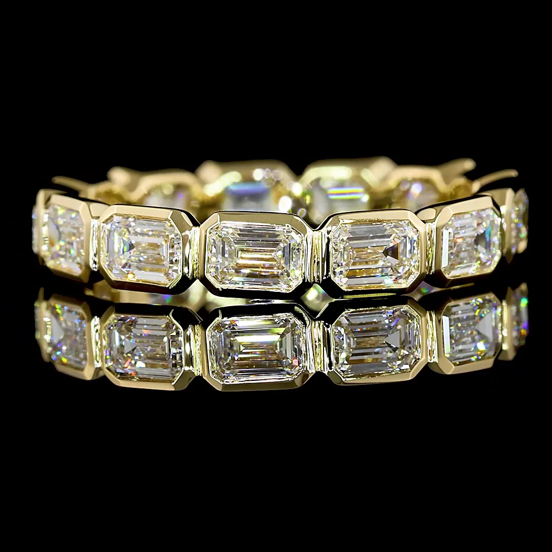 1.94 Cts 14k Yellow Gold Emerald Shape Eternity Band Eternity Band - Image 3