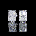 3.94 Cts 14k White Gold Radiant Shape Studs Earring - Image 3