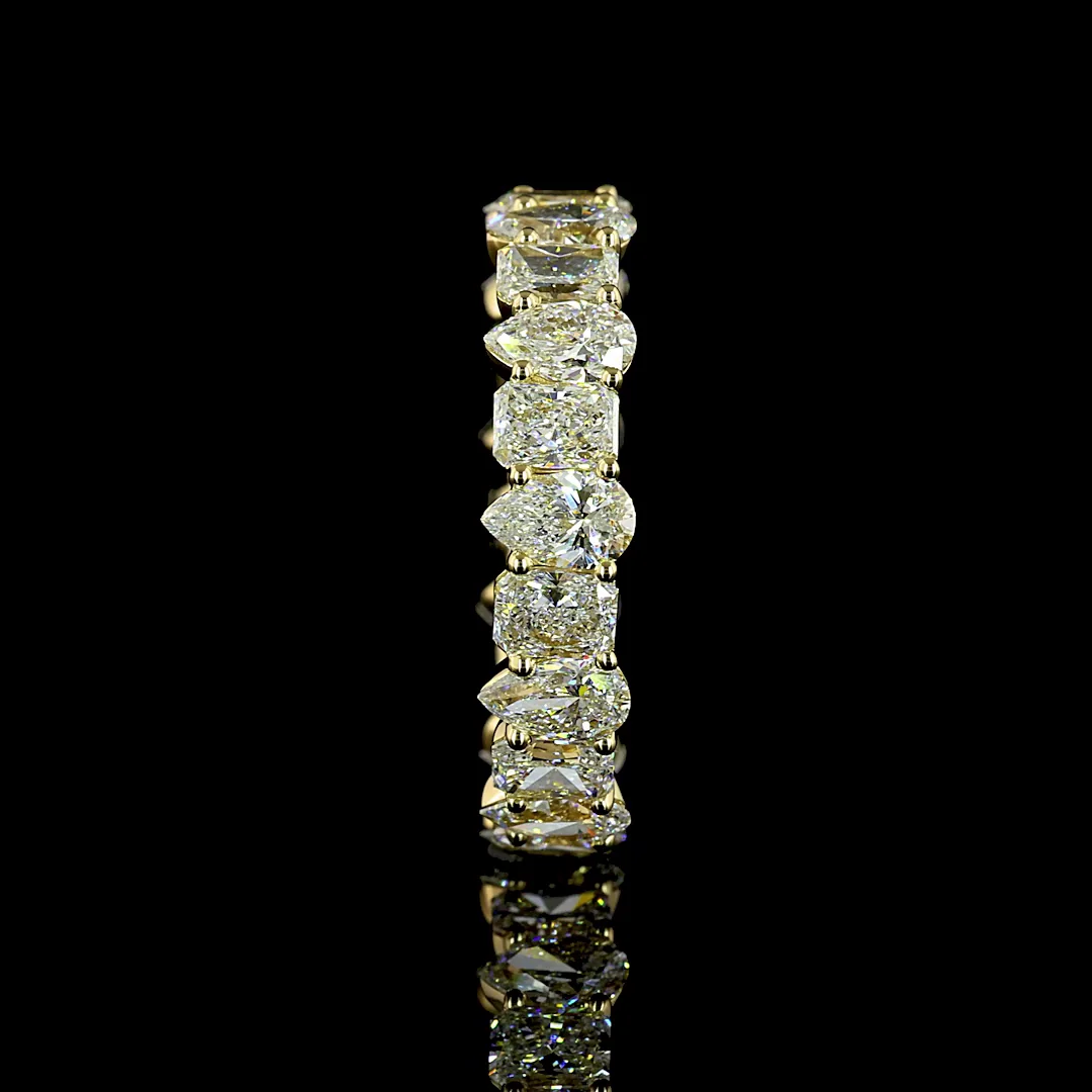 3.31 Cts 14k Yellow Gold Mix Shape Eternity Band Eternity Band - Image 2