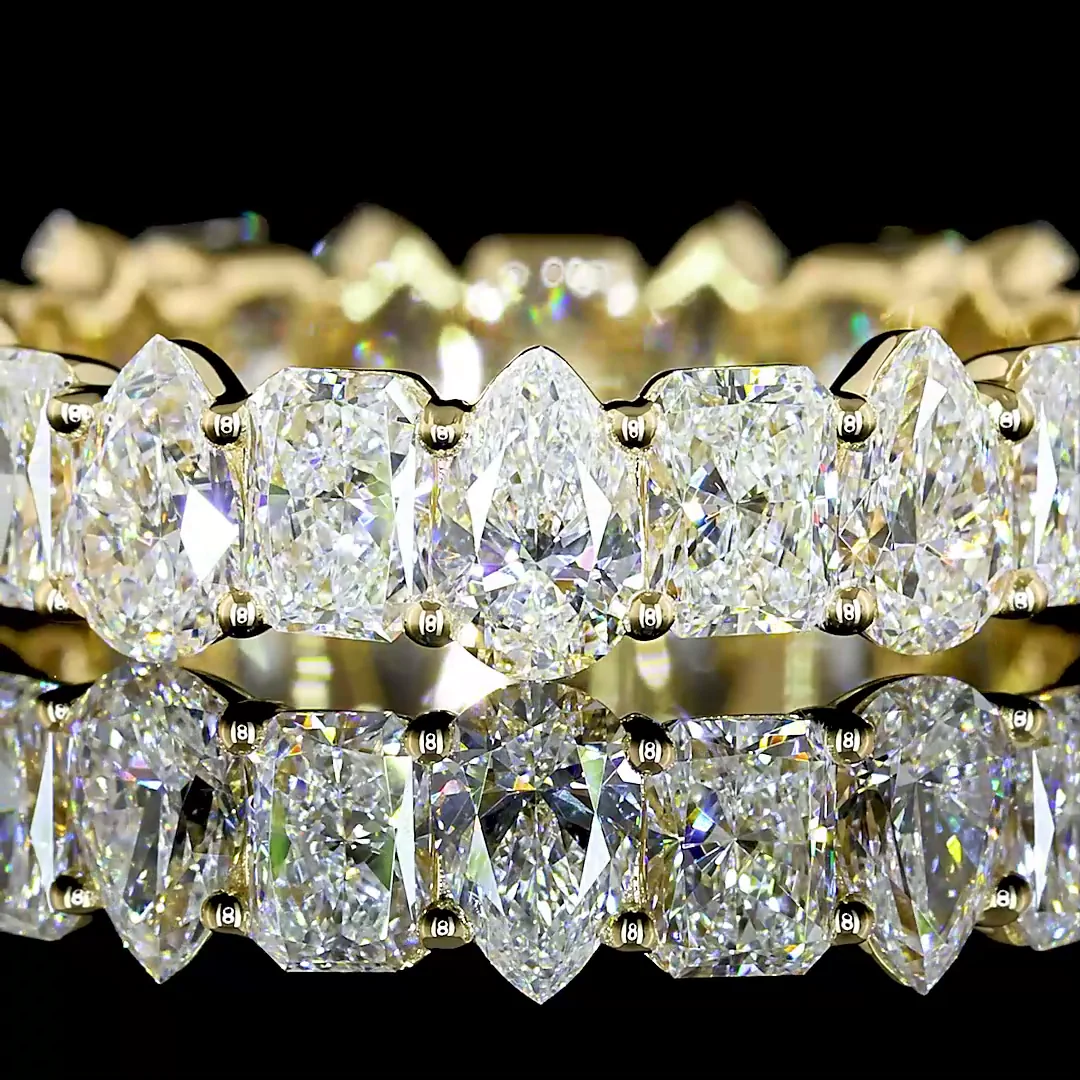 3.31 Cts 14k Yellow Gold Mix Shape Eternity Band Eternity Band - Image 3