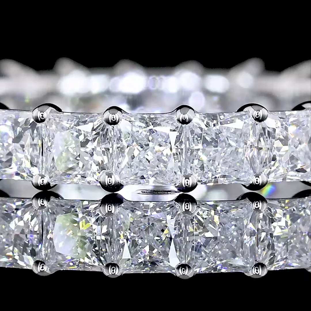 1.91 Cts 14k White Gold Princess Shape Eternity Band Eternity Band - Image 3