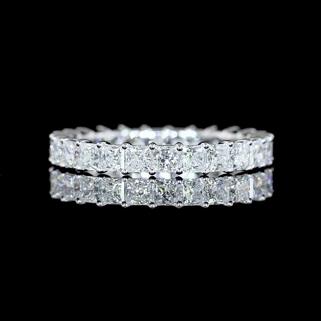 1.91 Cts 14k White Gold Princess Shape Eternity Band Eternity Band - Video