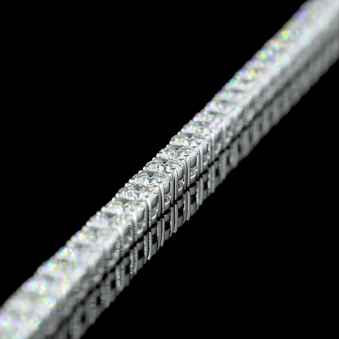 11.24 Cts 14k White Gold Round Shape Tennis Necklace - Image 2