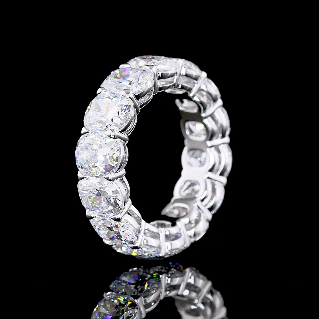 10.31 Cts 14k White Gold Cushion Brilliant Shape Eternity Band Eternity Band - Image 4