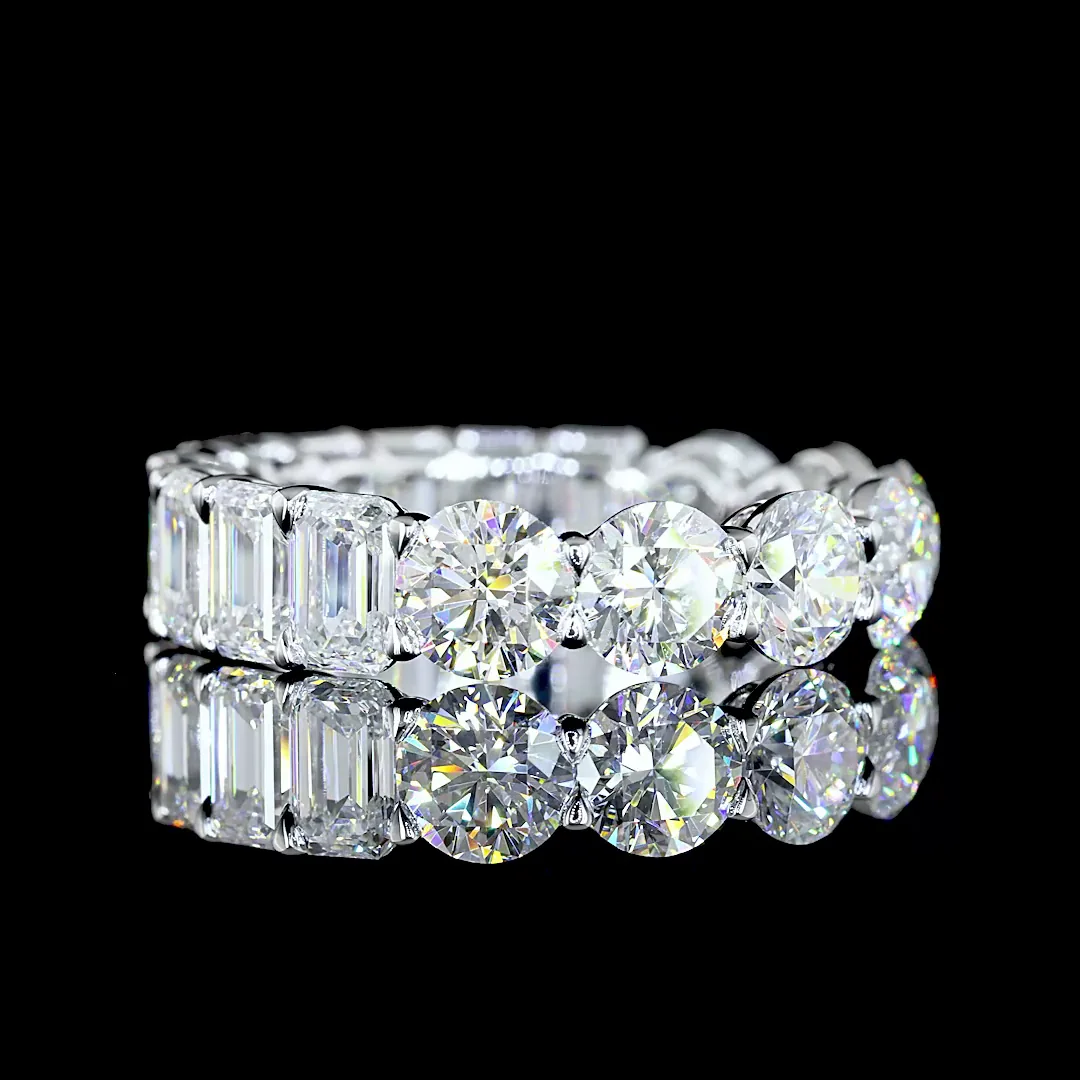 7.28 Cts 14k White Gold Mix Shape Eternity Band Eternity Band - Video
