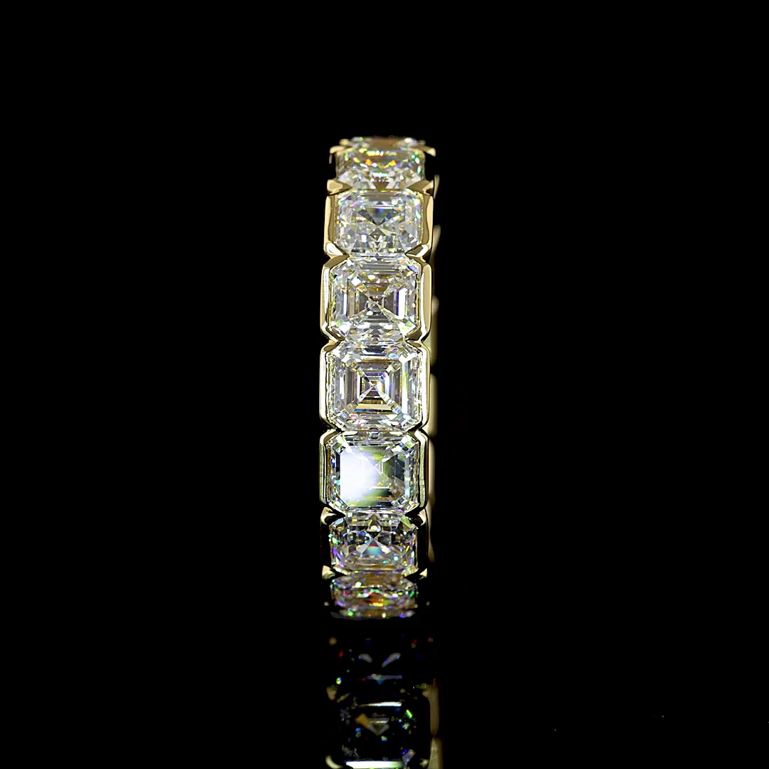 5.48 Cts 14k Yellow Gold Asscher Shape Eternity Band Eternity Band - Image 2