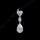1.66 Cts 14k White Gold Pear Shape Hanging Earring - Image 4