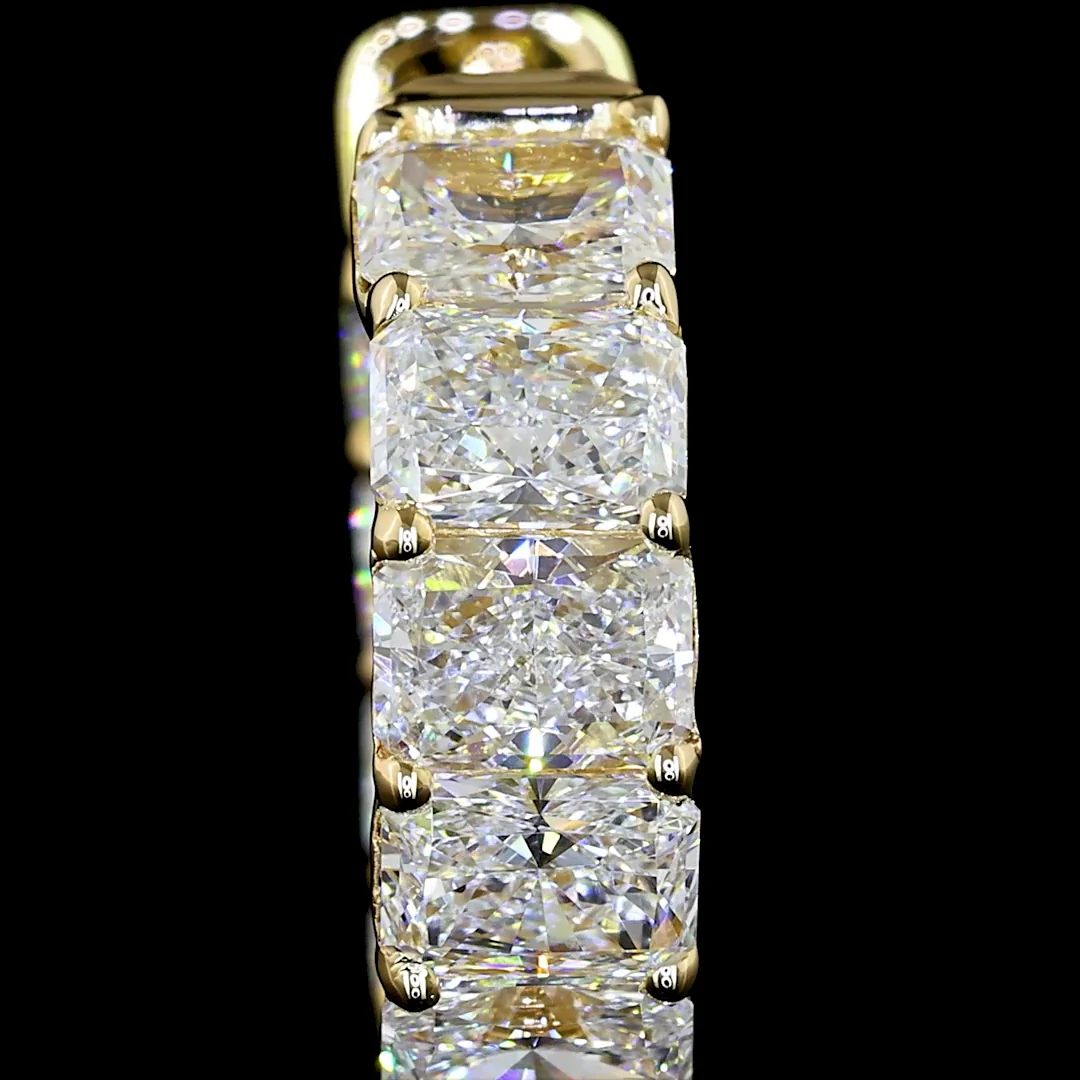 2.89 Cts 14k Yellow Gold Radiant Shape Huggies Earring - Image 2