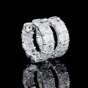 5.15 Cts 14k White Gold Emerald Shape Huggies Earring - Video